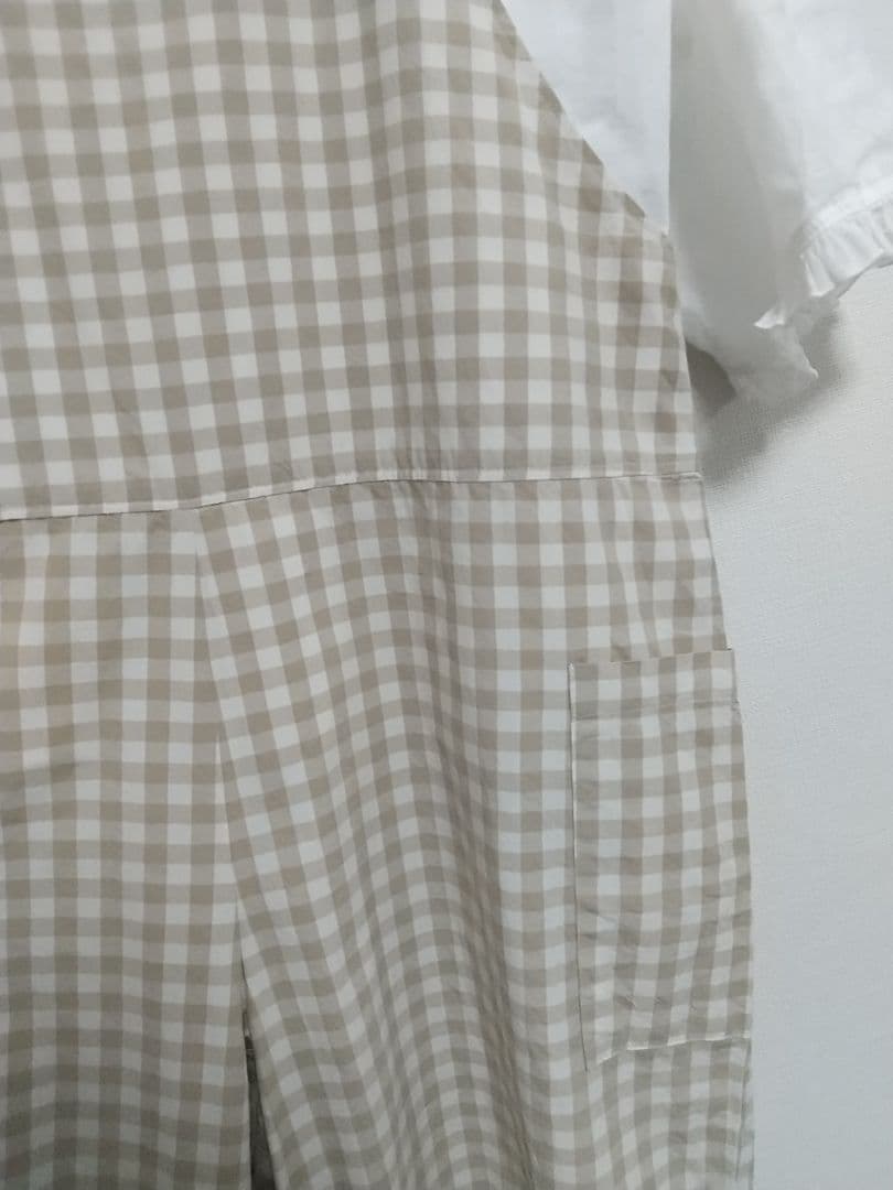 GAUZE# コットンギンガムトラバイユサロペット