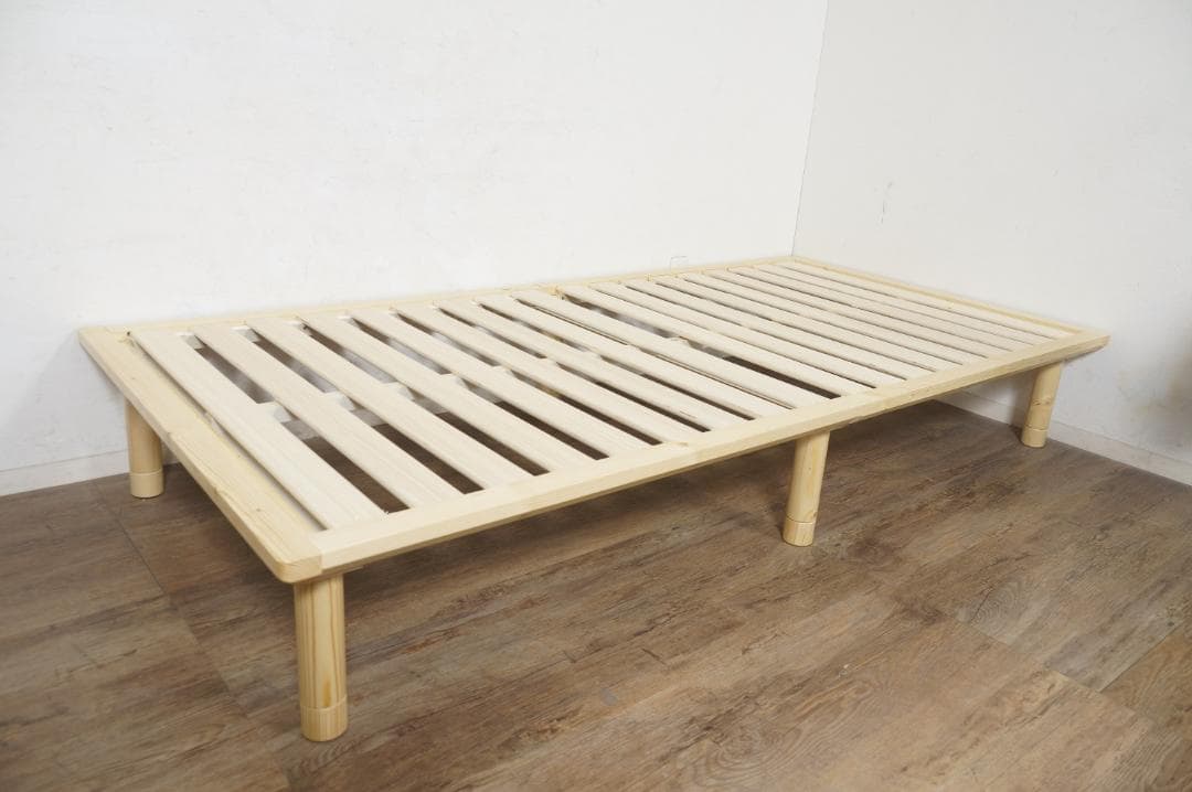 【新品・未使用】 アウトレット　シングルベット　　シンプル　すのこ　ナチュラル