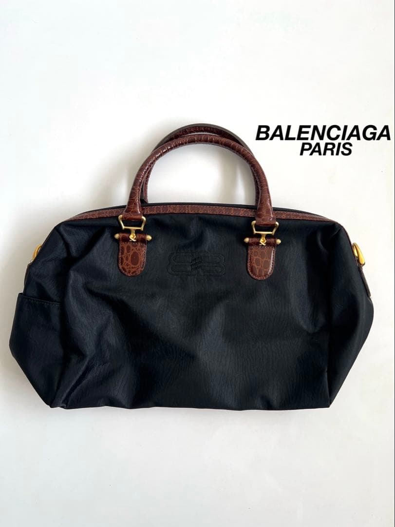 バッグ BALENCIAGA BB CROCO MINI BOSTON HAND BAG