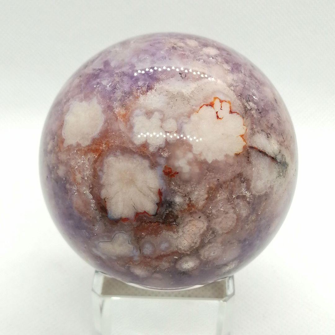 【新品】アメジストのキラキラ結晶の中に花が咲いている綺麗なピンアメ　12-17