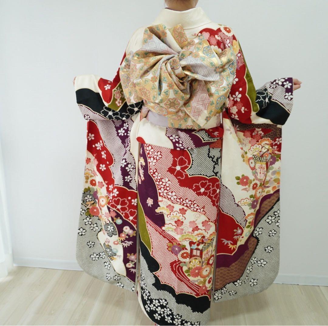 ⭐︎ hime703⭐︎振袖と帯　二点　正絹　成人式　卒業式【82】