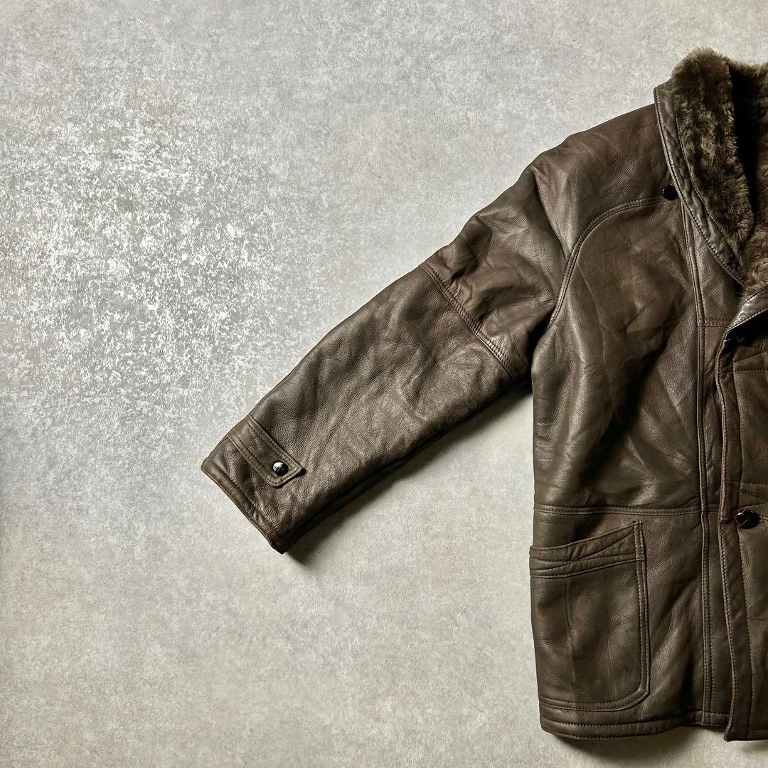 ユーロvintage Euro ムートンボアギャングコート 袖内ムートンボア貼り