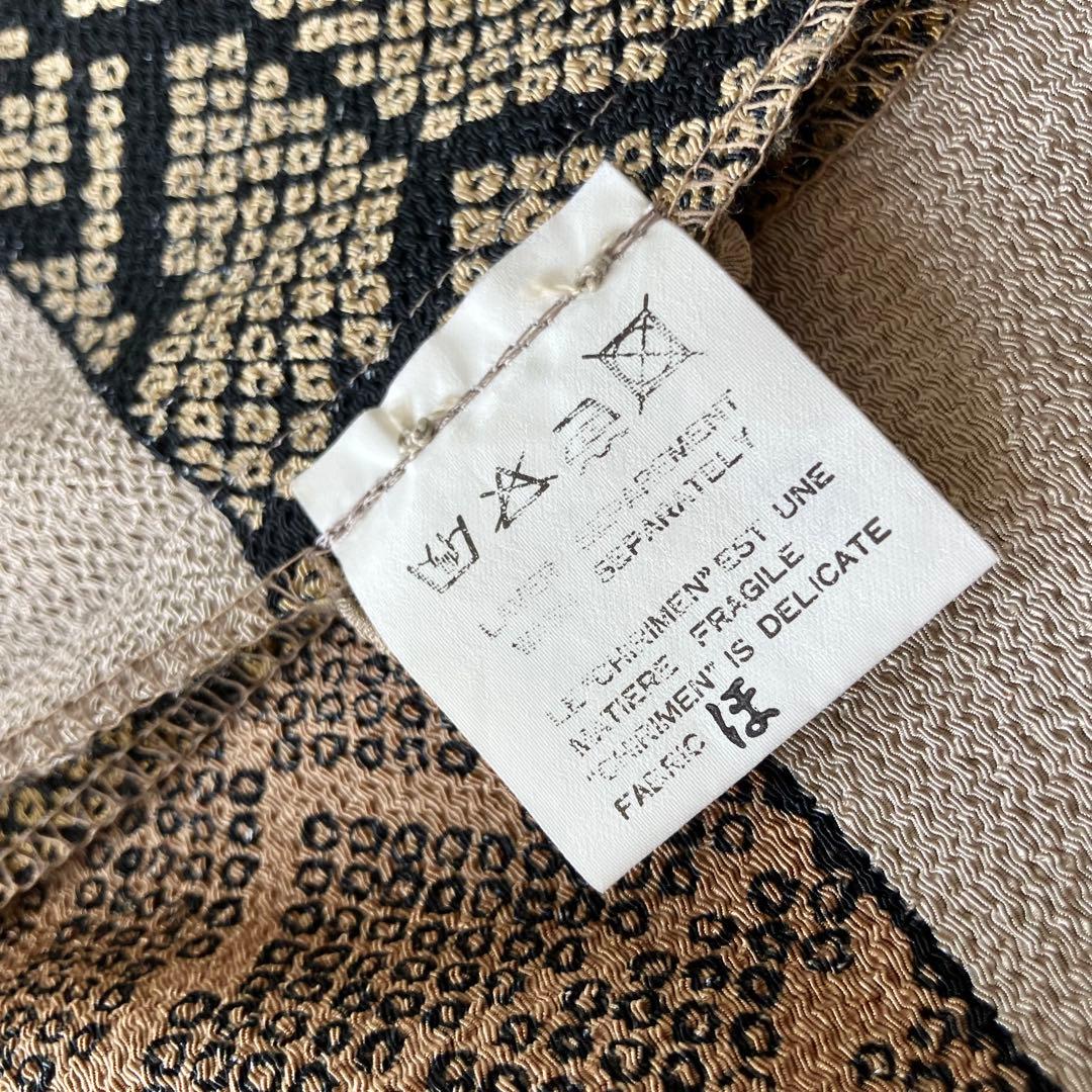 詩仙堂 ちりめんアシメントリーロングコート絞り柄 麻の葉紋様 前開きワンピース