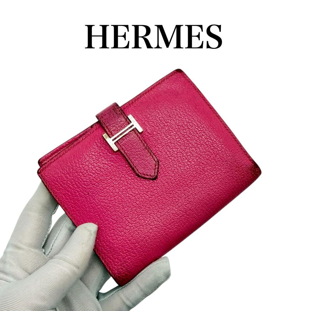 エルメス シェブルミゾル ベアンコンパクト コンパクトウォレット 二つ折り財布