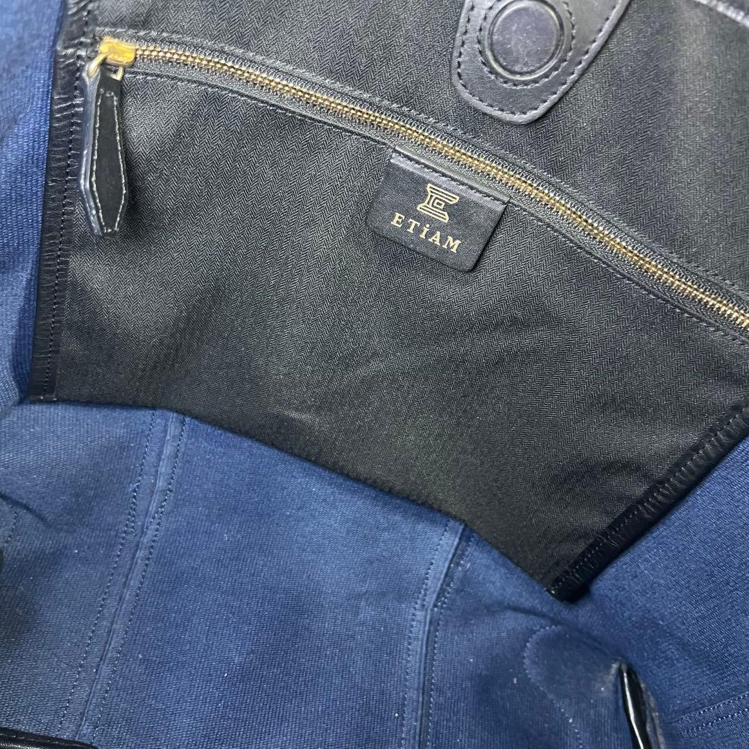 ETIAM エティアム トートバッグ ファブリック ネイビー ビジネス