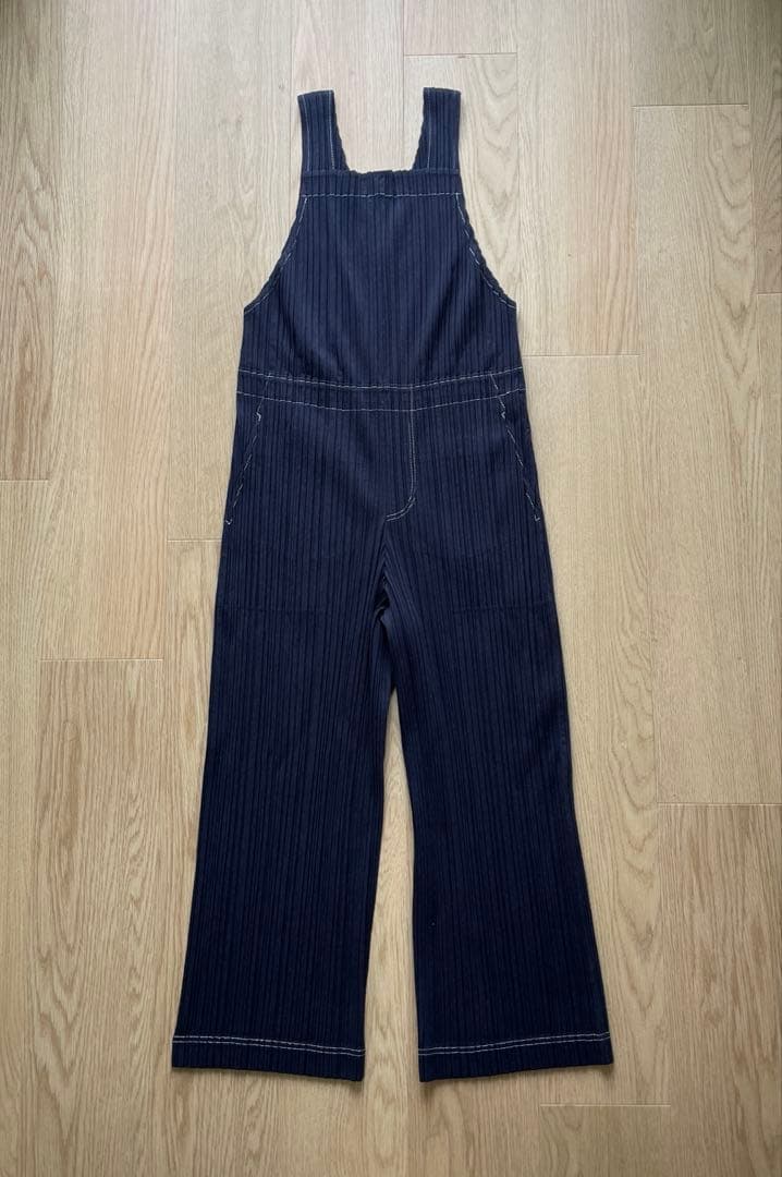 PLEATS PLEASE デニムプリントサロペット