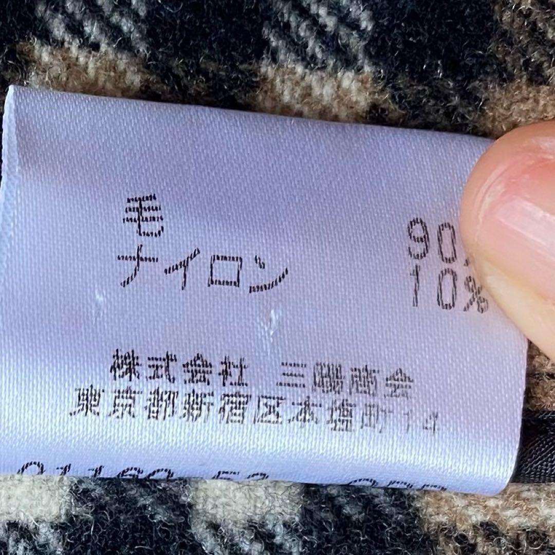 【裏地総チェック】バーバリーブルーレーベル ダッフルコート 黒　メルトンウール