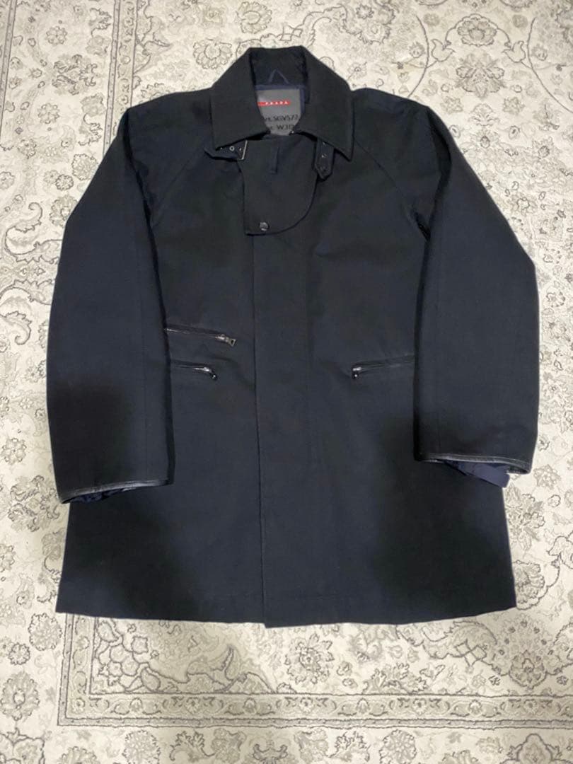 PRADA ナイロン×コットン 中綿ステンカラーコート イタリア製