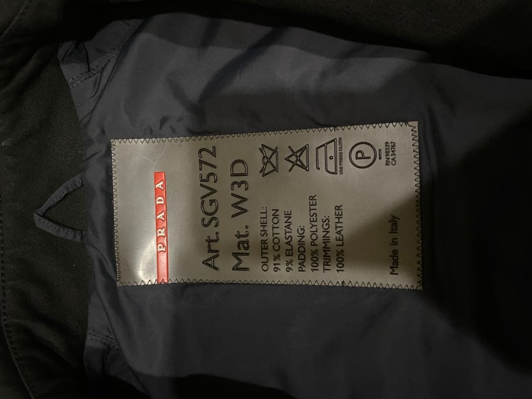 PRADA ナイロン×コットン 中綿ステンカラーコート イタリア製