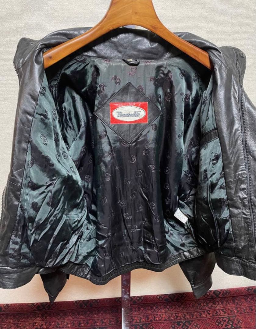 レザージャケット 短丈 スタンドネック90s 00s 古着 レア
