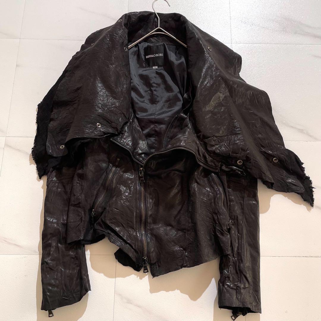 BUFFALO BOBS 黒ダブルライダースジャケット　M ブラック　レザー