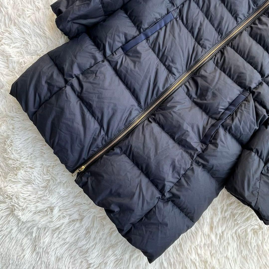 ナノユニバース　西川ダウン　ロングコート　ファー　フード　紺　ネイビー 38