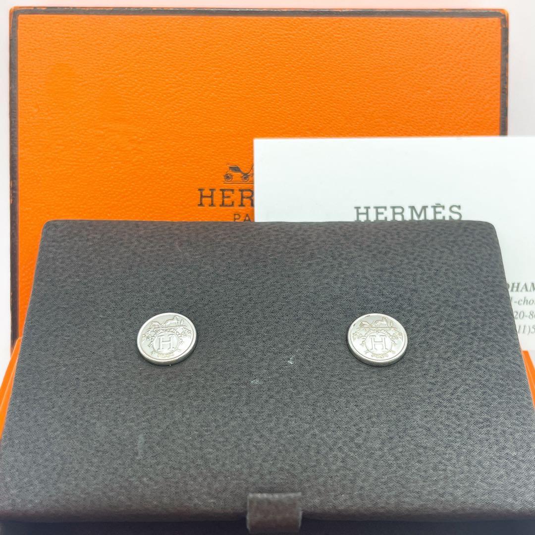 HERMES ピアス　エクスリブリス　TPM シルバー925 箱付き
