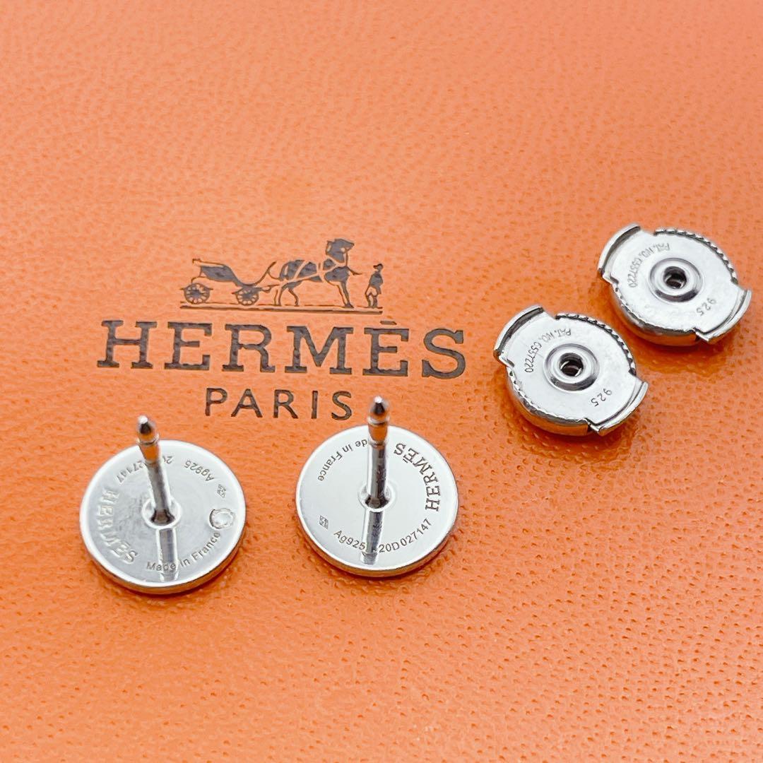 HERMES ピアス　エクスリブリス　TPM シルバー925 箱付き