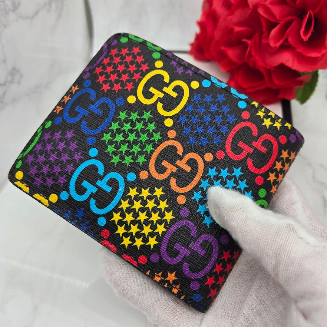 【希少】GUCCI グッチ 折り財布 財布 GG サイケデリック マルチカラー
