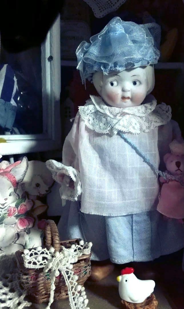 Hertwig❀アンティークビスクドール　大きめ20cm♪ミニベア付