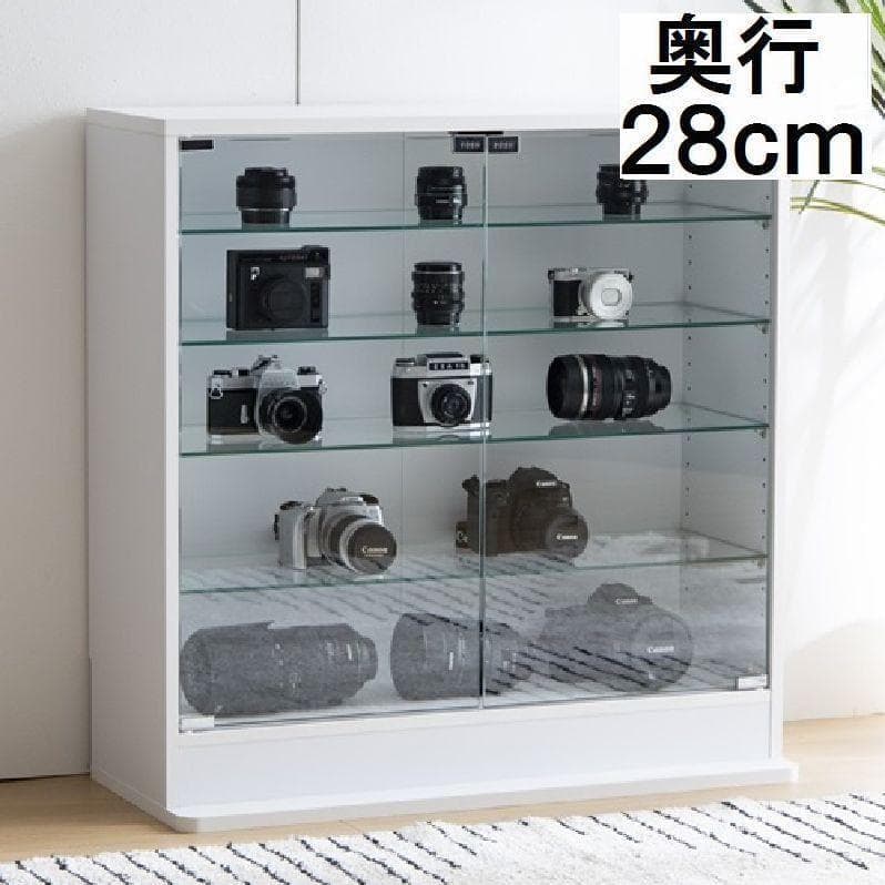 ☆【幅80cm×奥行28cm】 コレクションケース　ホワイト
