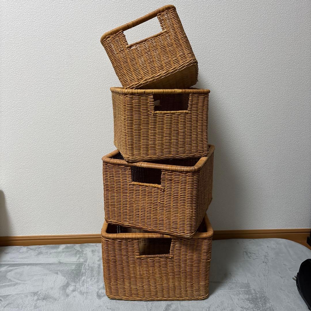 インテリアかご　入れ子 ４個セット