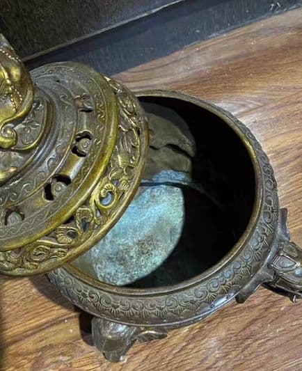 銅器 仏教 香炉 法器 古美術 コレクション品 銅製 工芸品 彫刻装飾品置物
