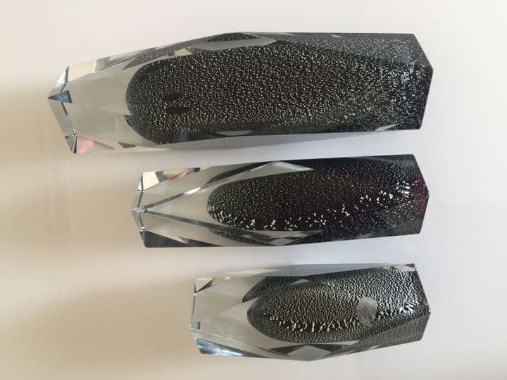 ベネチアンMURANOムラーノ イタリア　花瓶　クリスタル花瓶３点セット