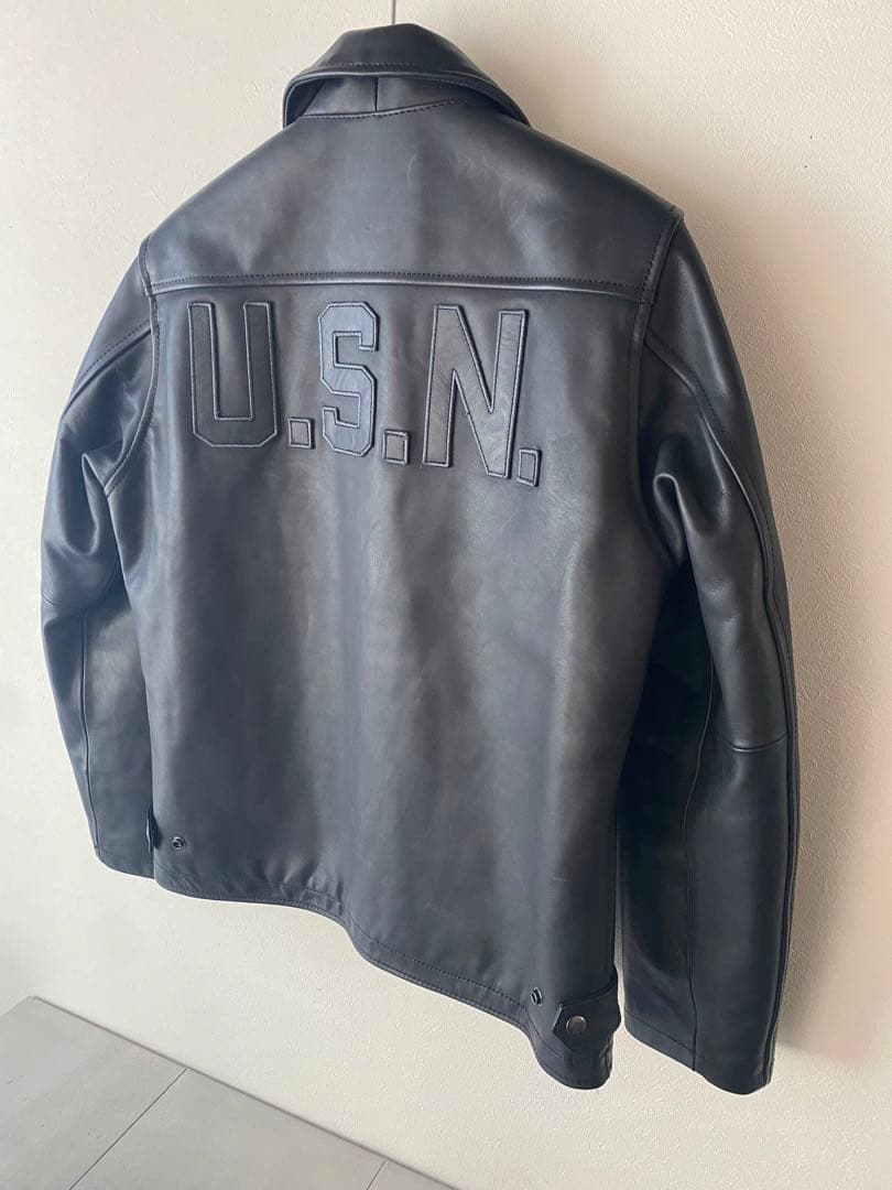 AVIREX アビレックス USNオールレザーデッキジャケット U.S.N.