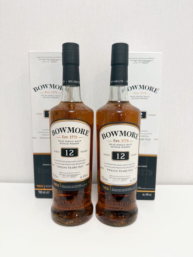 ボウモア12年 ウイスキー 700ml 2本セット 箱付き