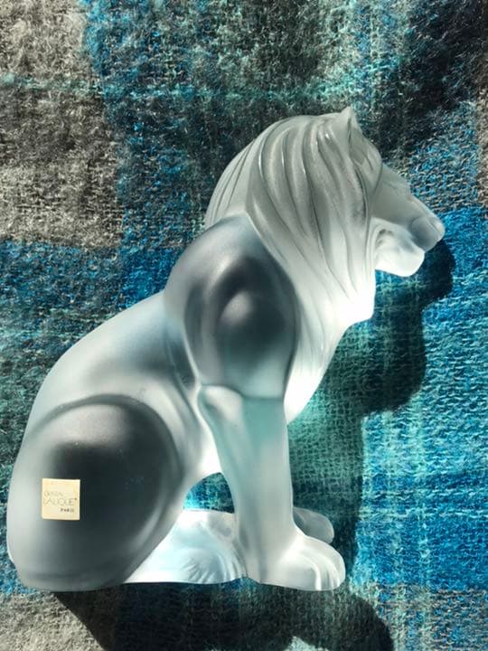 【極美品 廃番】ラリック Lalique LION クリスタル ライオン