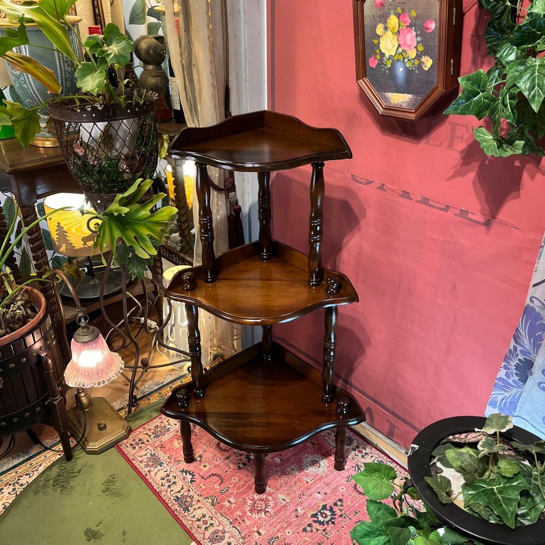 Sale スピンドルポスト　アンティーク調 飾り棚 ラック 木製 昭和レトロ