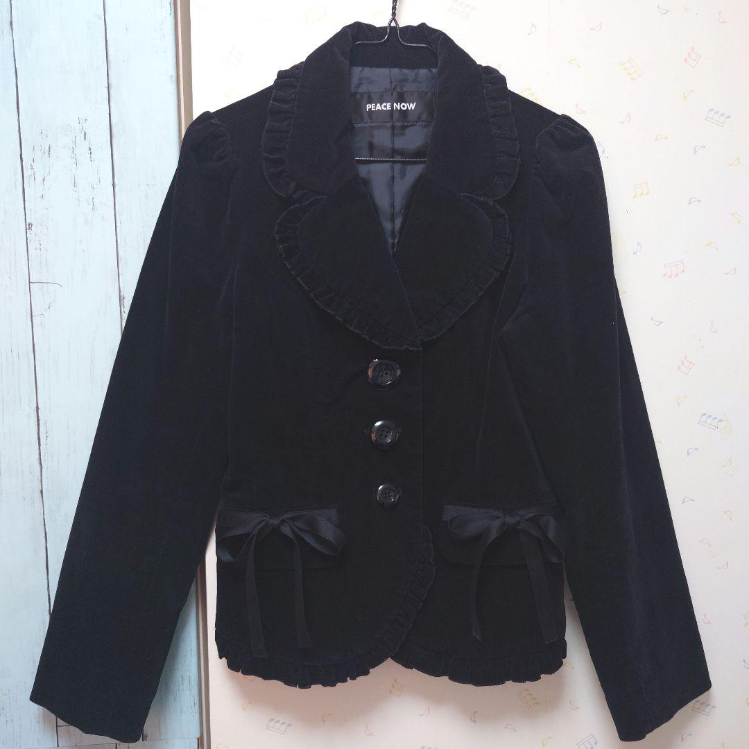 PEACE NOW ピースナウ フリル リボン ベロア ジャケット アウター
