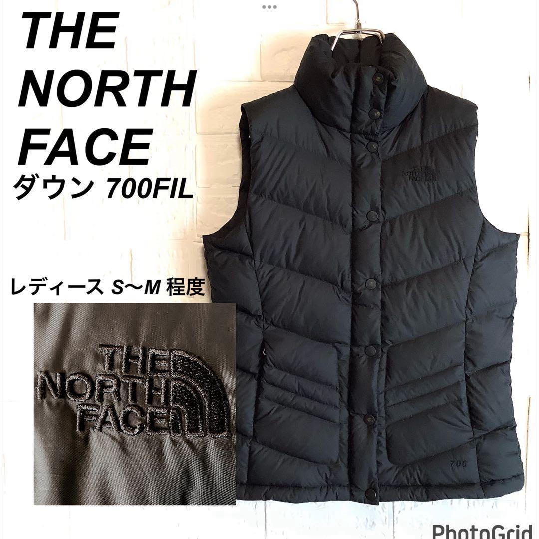 ○ノースフェイス ダウンベスト 700フィル 高品質 ブラック 黒 S〜M