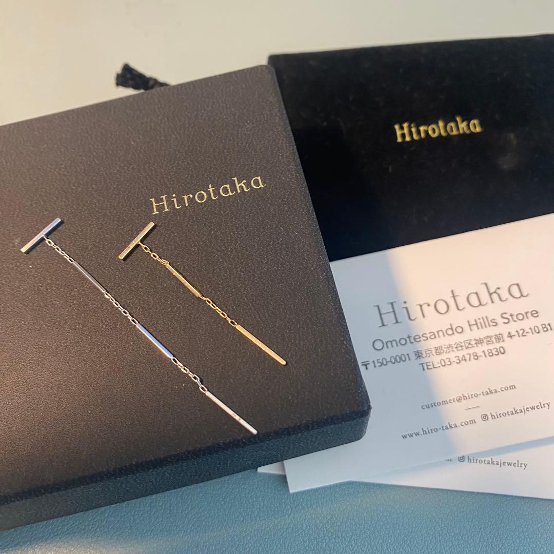 Hirotaka トグルチェーンピアス シルバー×ゴールド２本セット