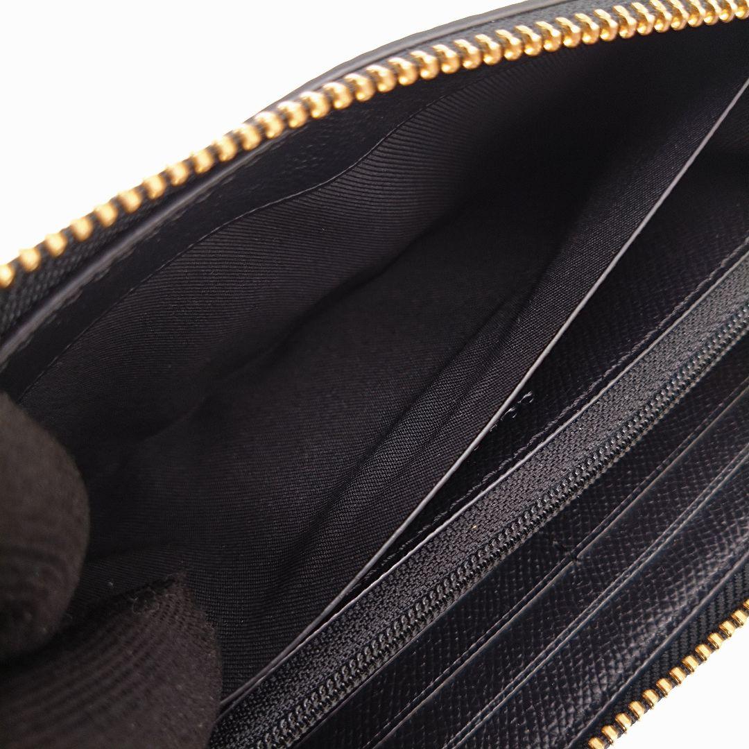 【美品】COACH 長財布 ラウンドファスナー レザー ブラック F16612