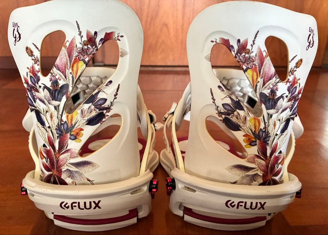 【美品】FLUX GS スノーボード ビンディング 国内正規品　白／花柄XS