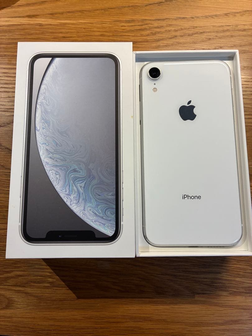 iPhoneXR 128GB ホワイト　バッテリ100% 箱付属品SIMフリ