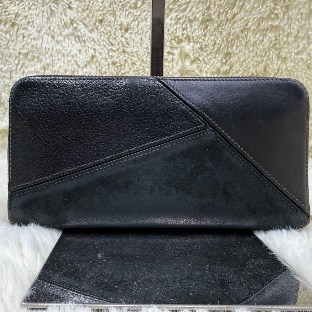 ✨美品✨ ロエベ　パズル　ブラック レザー 長財布 ファスナー アナグラム