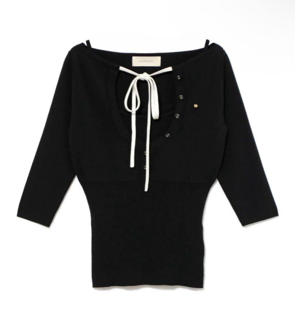 トップス andmary Hein ribbon knit tops