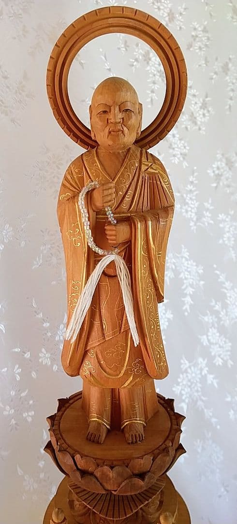 法然上人立像・善導大師立像 4.5寸 木彫 仏像