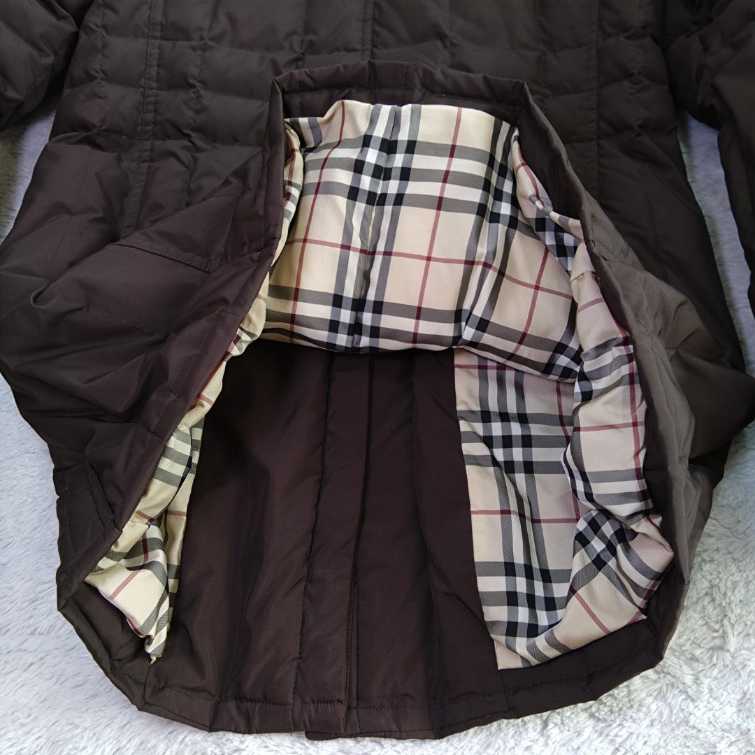 バーバリーロンドン　ダウンJK　38　ノバチェック　ラビット 三陽商会 シンプル