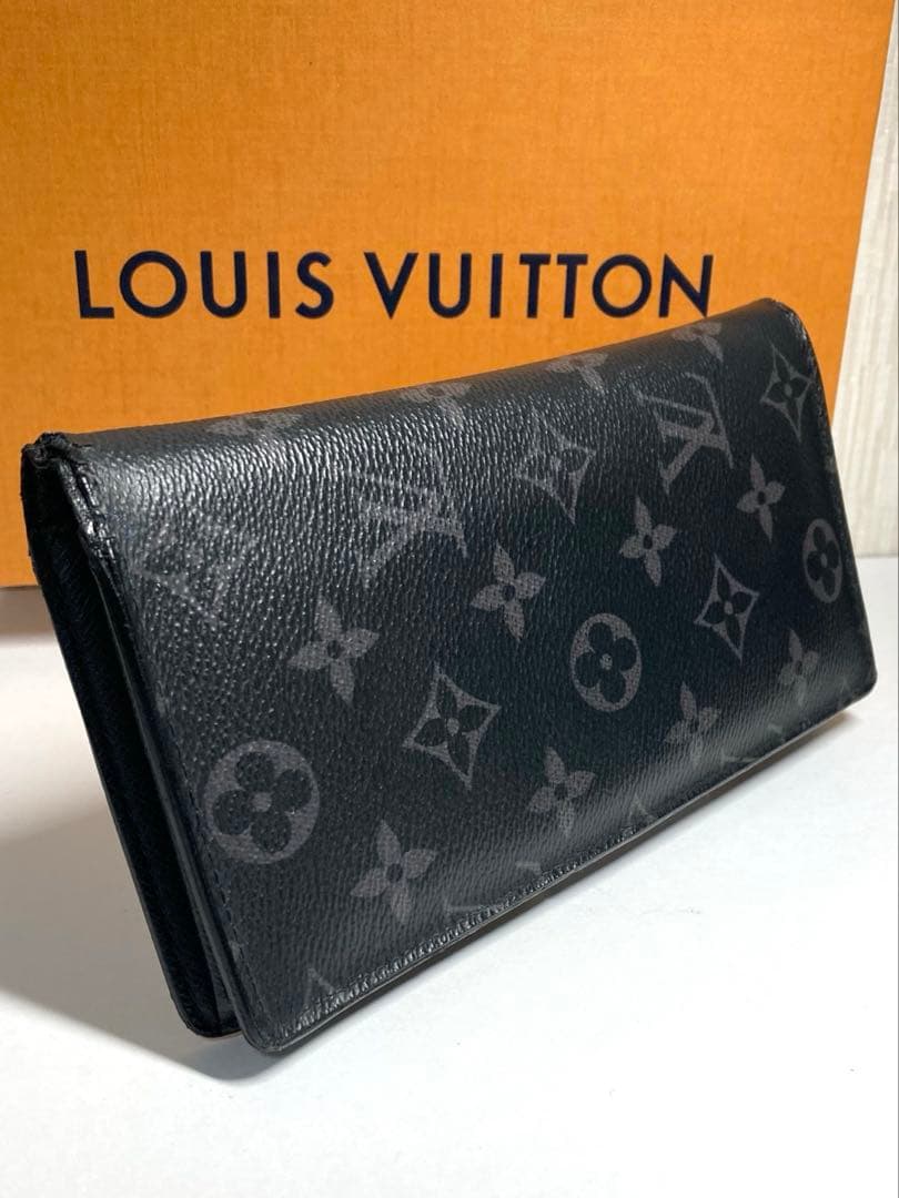 ルイヴィトン　モノグラム　エクリプス　ブラザ　二つ折り長財布　RFID内蔵