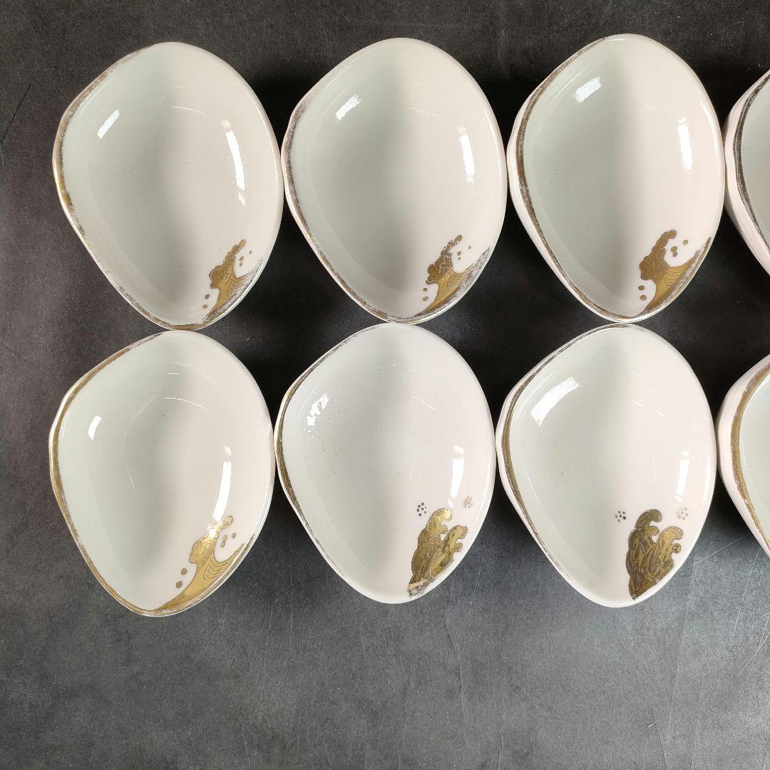 C12-3/金彩波文銘々皿20客/小皿/和食器/懐石料理/懐石道具