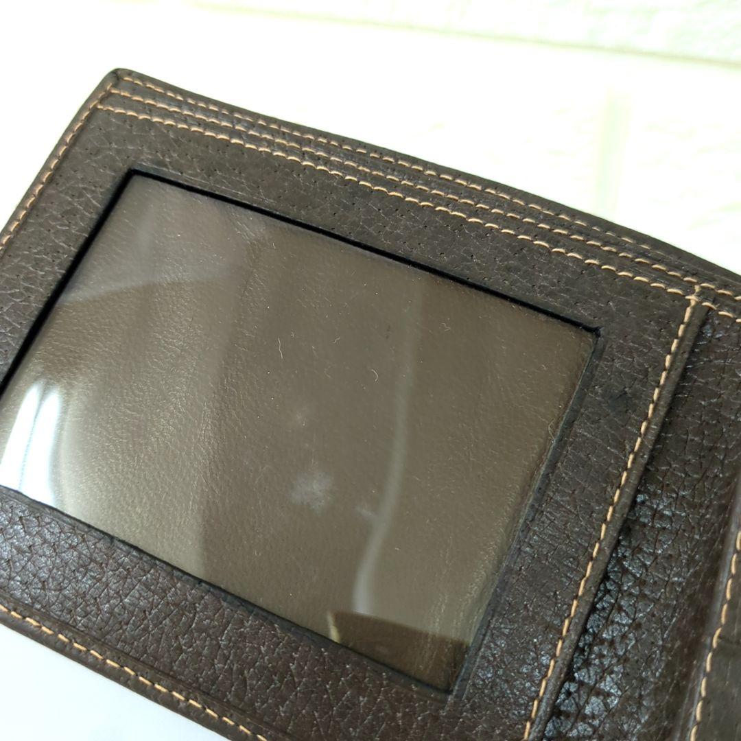 オールド GUCCI グッチ シェリーライン レザー折り財布 ブラウンイタリア製