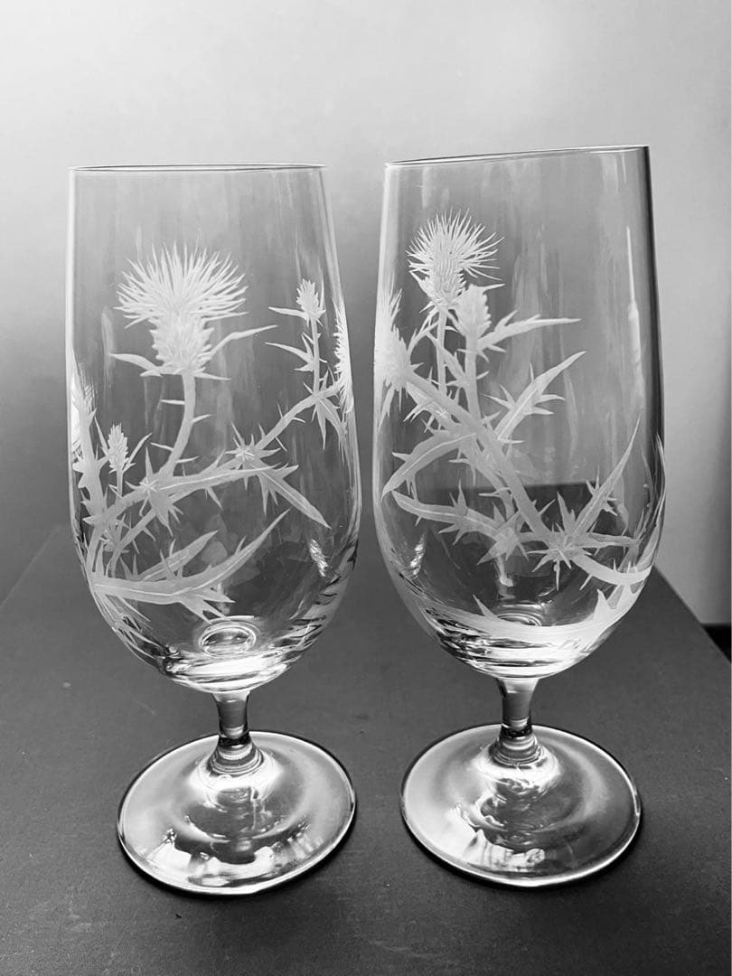 【彫刻部分は作家手作り】アザミ ペアタンブラー