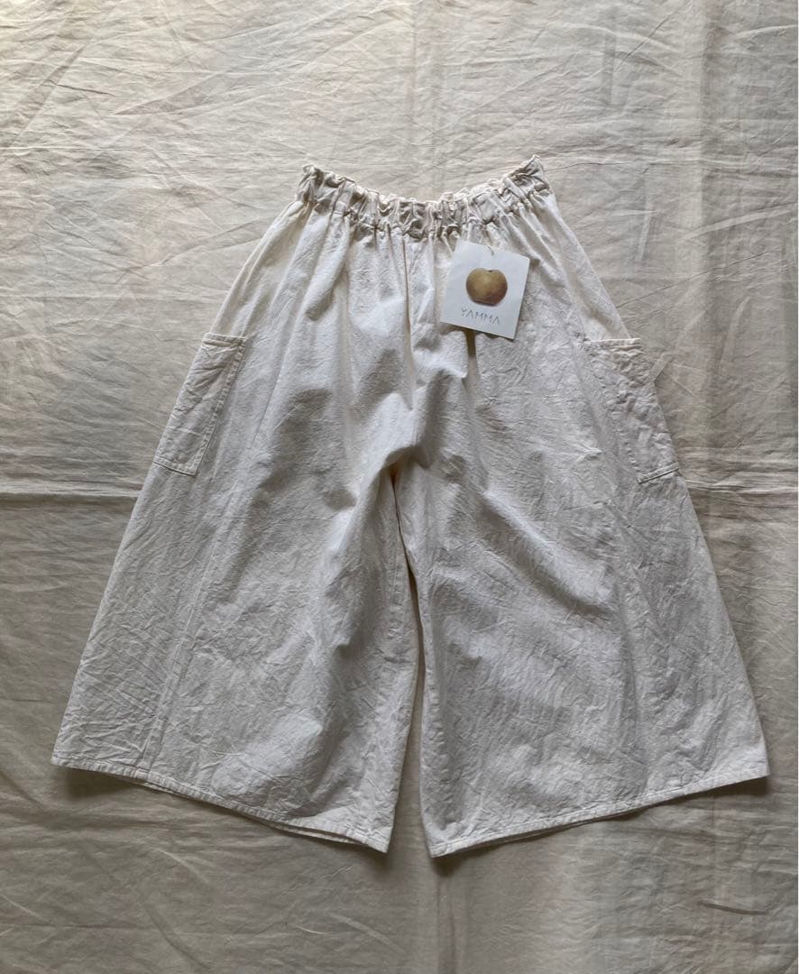 【週末限定出品】ヤンマ産業 会津木綿 キュロットパンツ(オフホワイト) ロング丈