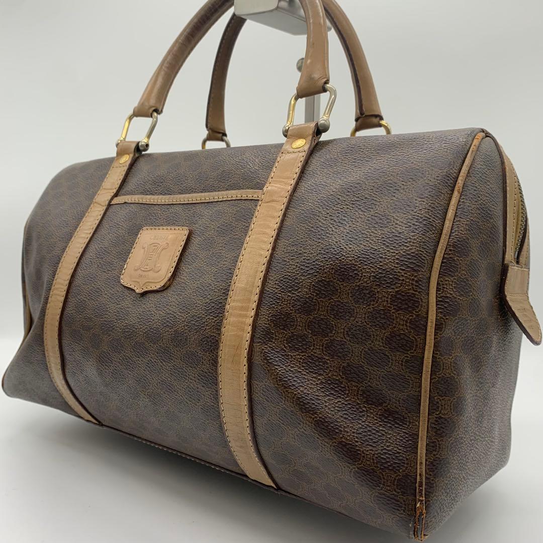 人気✨セリーヌ ハンドバッグ ミニボストン マカダム柄 トリオンフ PVC