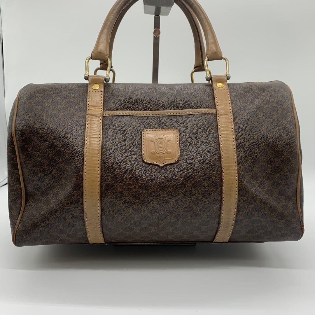 人気✨セリーヌ ハンドバッグ ミニボストン マカダム柄 トリオンフ PVC