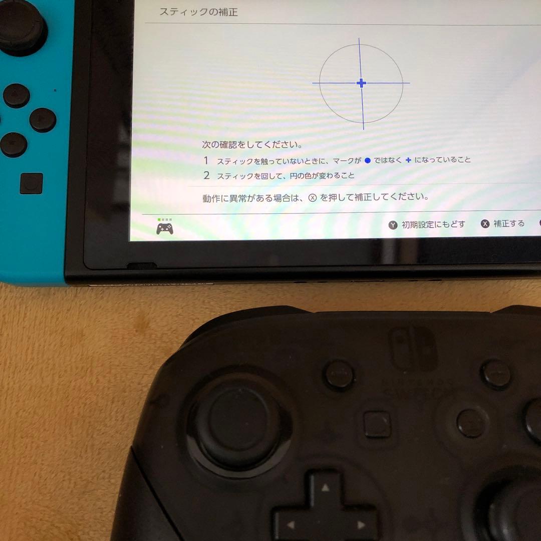 起動確認済Nintendo Switch本体2018年型 純正プロコントローラ付