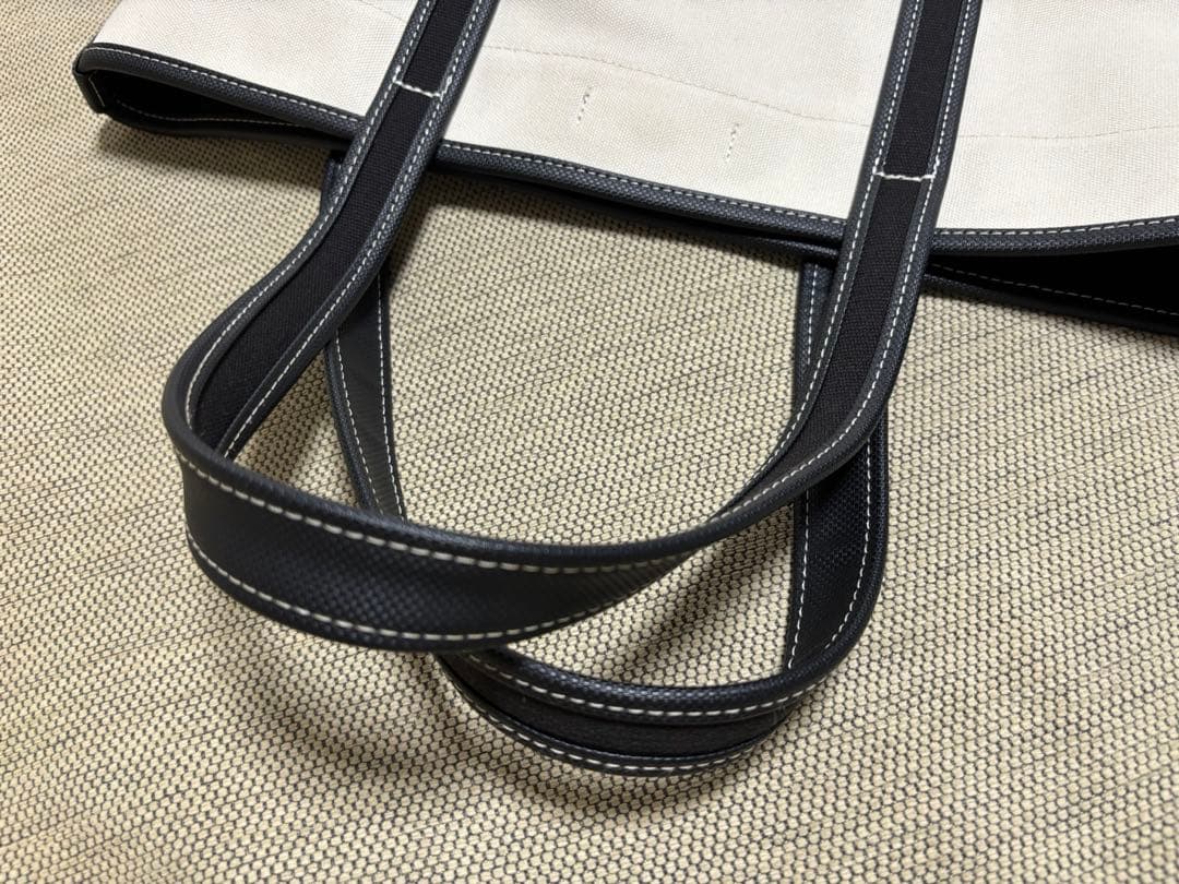 ポーター　キャンバス トートバッグ ホワイト/ブラック