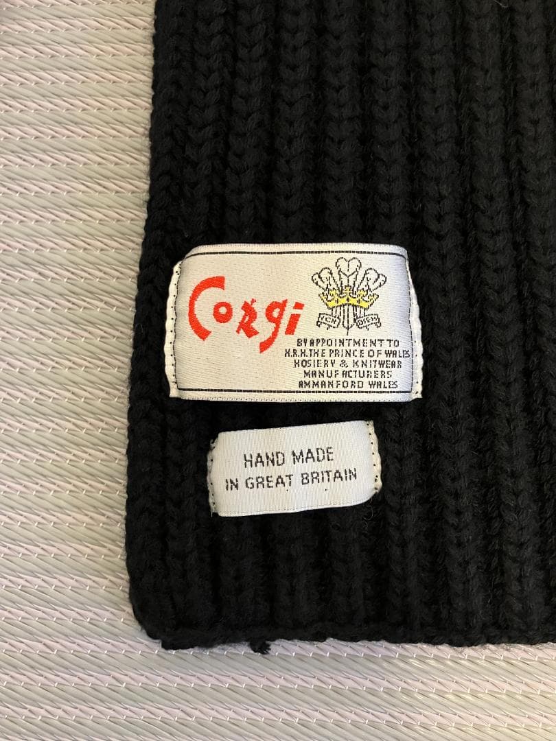 Corgi 黒リブニットマフラー