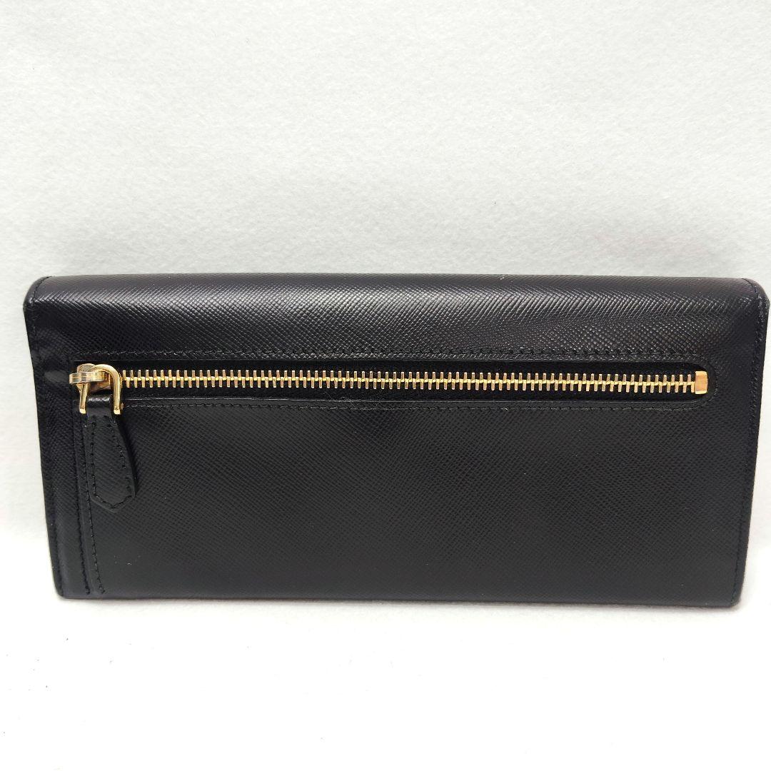【T】美品　PRADA　プラダ　サファイアーノ　ブラック　長財布