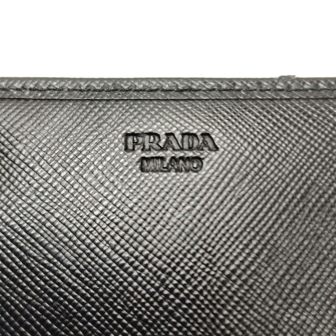 【T】美品　PRADA　プラダ　サファイアーノ　ブラック　長財布